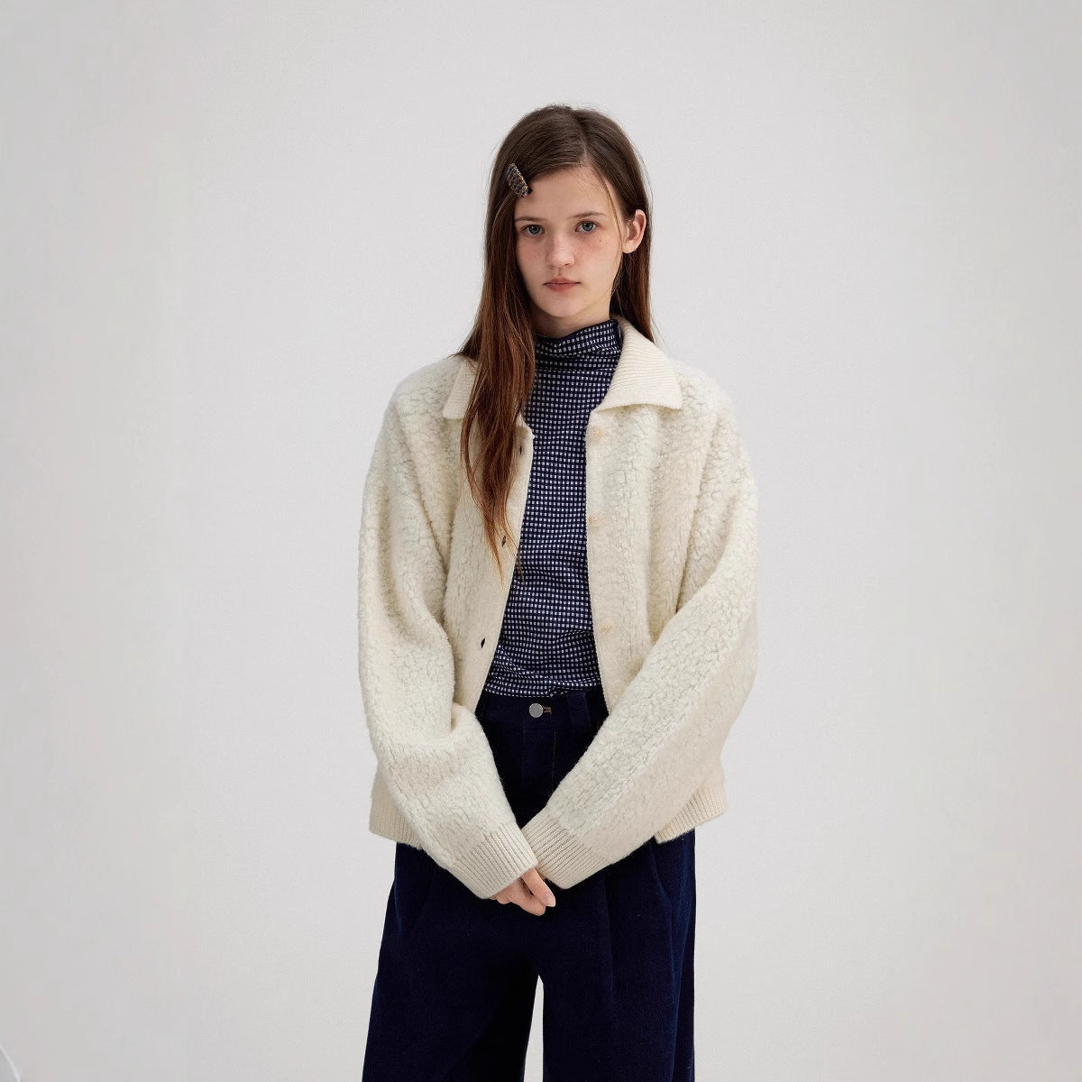 Women's Elegant  Warm Thick Lamb Fur Coat