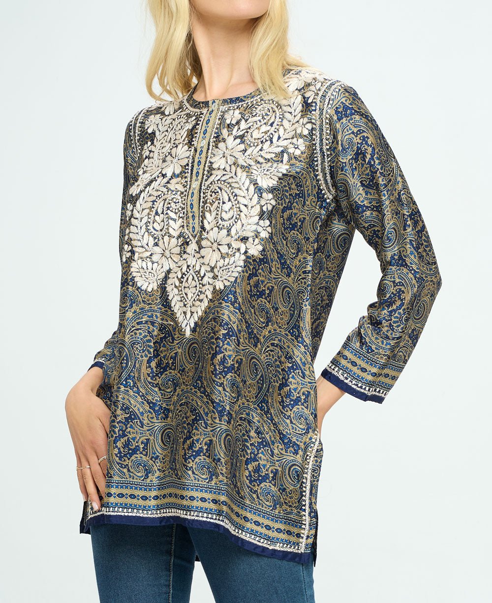 Artisan Made Embroidered Midnight Desert Tunic