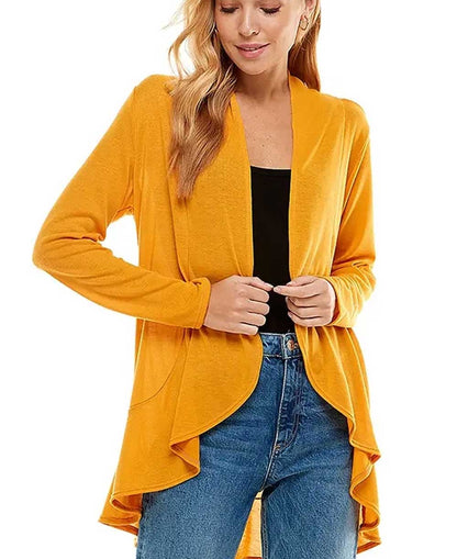 Celestial Design Women's Long Sleeves Ruffle Cardigan